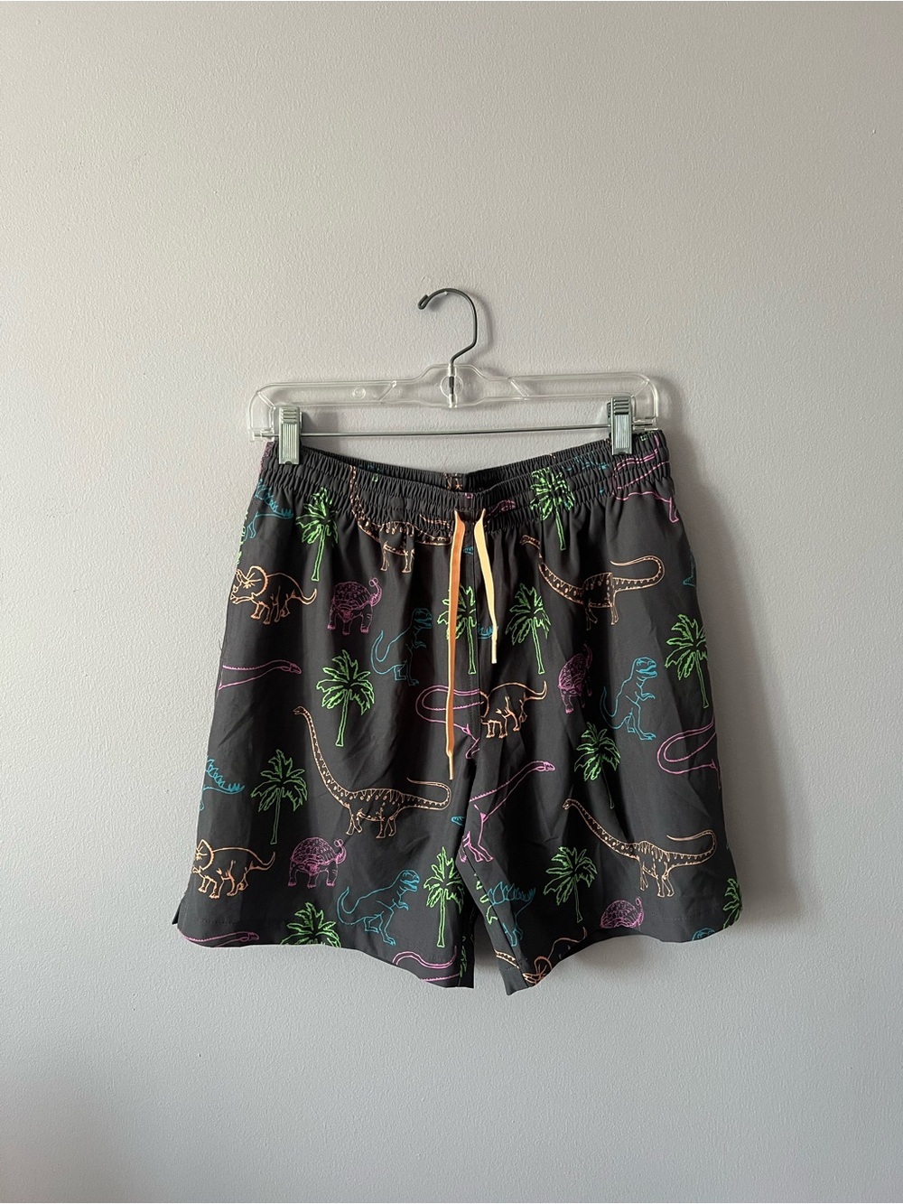 chubbies Swim Shorts with Neon Dinosaur Print